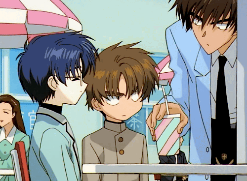 A gif of Li and Toya from cardcaptor sakura fighting