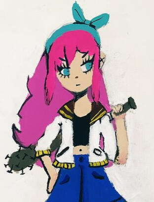 A painting of aubery from OMORI