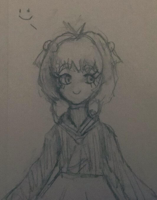 A drawing of sakura from cardcaptor sakura